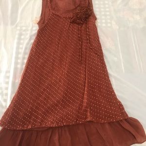 Charming Charlie Size Small Brick color with Dots Tunic Top/Dress